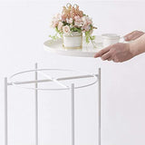 NOGRAX Tables Table d'appoint Ronde en métal for extérieur, Petit canapé d'appoint en métal, Pliable, antirouille et étanche, Plateau Amovible for Salon, Chambre à Coucher, Balcon, Bureau, Blanc