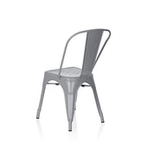 hjh OFFICE 645039 Chaise bistrot VANTAGGIO Brush Métal Gris Mat, Chaise au Style Industriel, empilable