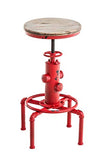 Tabouret De Bar Lumos Style Industriel I Tabouret De Comptoir Réglable en Hauteur I Chaise Haute Siège en Bois Pieds Robustes en Métal, Couleurs:Rouge