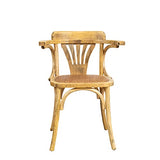 Biscottini chaise avec accoudoirs 77x45x42 cm | Chaises cuisine bois | Chaises salle à manger bois finition naturelle | Chaise cuisine assise en rotin