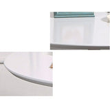 YNLRY Table Ronde Thé Table Table Basse Table Basse Salon Chambre Table D'appoint Table Ronde, Jambes en Bambou + Cut Surface Design (Color : White, Size : 80 * 80 * 44CM)