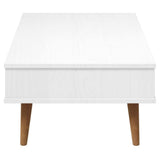 puraday Table Basse Table Dappoint Salon 100x55x31 cm Bois de Pin Massif Petite Table D’Appoint Table Gigogne Design Table Basse Rangement Table A Manger Table Salon Blanc