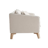 Miliboo Canapé 3 Places éco-Responsable en Tissu Beige Clair et Bois Clair Forest