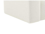 Vente-unique - Canapé 4 Places en Tissu Bouclette Blanc POGNI
