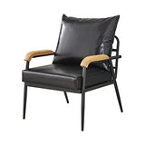 CLIPOP Fauteuil rétro Moderne avec Cadre en métal et Coussin en Cuir synthétique pour Salon, Chambre à Coucher, Salon (Noir)