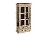 Vitrine - Bois Massif de manguier ciré (Blanc Antique) - Style Campagne Chic - Castle Antik #71