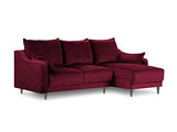 Velours Canapé d'angle Réversible Convertible avec Coffre De Rangement, Lilas, 4 Places, Rouge, 220x150x90