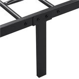 Yaheetech Lit Simple Double en Métal Assemblage Simple pour Petits Espaces Adultes 140x200cm Noir
