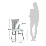 Kave Home - Chaise de Salle à Manger Tressia Gris Clair en Bois Massif de Caoutchouc