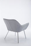 CLP Fauteuil Lounge Design Caracas Tissu I Chaise Confortable Assise et Dossier rembourrés Accoudoir I Fauteuil de Salon Piètement en Métal Gris