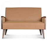 Déco en Ligne Petit canapé Simili Cuir café cannage