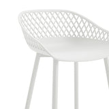 IDIMEX Lot de 2 tabourets de Bar IREK Chaise Haute pour Cuisine ou comptoir au Design Retro avec accoudoirs, en Plastique et métal Blancs, Hauteur d'assise 75 cm