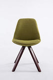Chaise De Salle A Manger Toulouse en Tissu I Chaise Visiteur Style Scandinave avec Dossier Et Assise Rembourrés I Piètement Bois Rond, Couleur:Vert, Couleur du Cadre:Cappuccino