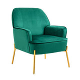 SEPNINE Fauteuil de Salon Moderne en Velours - pour Salon et Chambre à Coucher - Jusqu'à 135 kg (Vert)