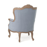 Amadeus - Fauteuil Cabriolet Baroque Gris Clair Bois d'acajou