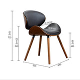 BTZHY Fauteuil Chaise,Chaise de Salle à Manger Papillon, Chaises de Salle à Manger Modernes du Milieu du Siècle, Chaise d'appoint de Cuisine Contemporaine Rembourrée en Faux Cuir Noyer à Dossier I