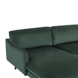 Beliani Canapé d'angle Côté Droit Fixe en Velours Vert pour Salon Glamour et Vintage