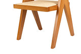 Adda Home Chaise, Bois d'orme/rotin, Marron, 56X61X84 CM