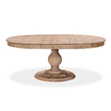 INTENSE DECO Table Ronde Extensible en Bois Massif Héloïse Bois Naturel et Pied Naturel