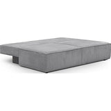 HOMIFAB Canapé Convertible 3 Places avec Coffre de Rangement en Velours côtelé Gris Clair - Milla