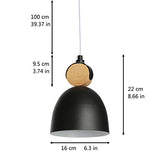 Chrasy E27 Moderne Metal Suspensions Luminaire Sphérique Plafonnier Lustre Industriel en Métal Plafonnier Lustre Plafonnier Lampe LED (Noir)