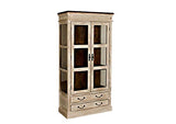 Vitrine - Bois Massif de manguier ciré (Blanc Antique) - Style Campagne Chic - Castle Antik #71