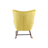 Zons Fauteuil à Bascule H92X100X68CM en Velours Jaune
