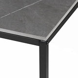 FATIVO Table Basse Marbre de Salon: Table Café Industrielle Rectangulaire Design Table Basse Noir Moderne Scantinave en Pierre Frittée Grand Plateau pour Salon Bureau Café - Gris 100x60x43cm