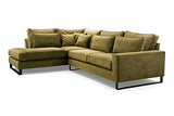 Siblo Canapé d'angle avec Coussins 90x310x224 cm - CORBLACK Collection - Elégant Canape 4 Places - Meubles de Salon - Confortable Canapé - Vert - Côté Gauche