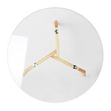 THE HOME DECO FACTORY Table Ronde, Bois/Verre, Transparent/Marron, 80 x 80 x 45 cm