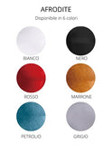 VOLERO' Shopping Online, Egg Chair, Fauteuil Suspendu, modèle Aphrodite, Rembourrage en Fibre de Verre, revêtement en Similicuir Rouge, Base en Aluminium rotative à 360 ° en métal argenté.