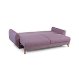 MEUBLO Canapé Convertible en Velours 3 Places Tissu Saphir (Vert Clair)