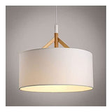 Suspensions Lustre lampe Abat-jour à tambour rond lustre en tissu abat-jour en bois suspension au plafond lampe suspendue for chambre enfants chambre loft salon cuisine luminaire ( Color : White )