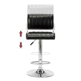 IntimaTe WM Heart Lot de 2 Tabourets de Bar Réglable Socle et Repose-Pieds Chromés Noir