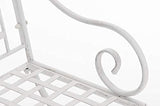 Chaise De Jardin Lotta en Fer avec Accoudoirs | Chaise De Balcon Fabriquée A La Main en Métal | Chaise De Terrasse De Style Antique Nostalgique, Couleur:Blanc Antique