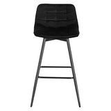 WOLTU BH143sz-2 Lot de 2 Tabouret de Bar Design Chaise Haute pour Bar Bistro siège en Velours avec Repose-Pieds Cadre en métal,Noir