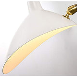 Simple Style Bras De Oscillation Applique Murale Avec Ombre De Dôme Mont Mural Applique Murale Pour Couloir Foyer Chambre à Manger Lampe Murale Câblé Avec On-éteindre L'interrupteu-Blanc 99x40cm