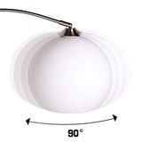 CCLIFE Lampe Lampadaire à arc salon courbée - Lampe arceau moderne en chrome - Lampadaire sur pied marbre- Couleurs au choix: Blanc/Orange, Couleur:Blanc