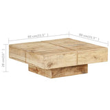 vidaXL Table Basse Table d'Appoint Table de Canapé Meuble de Salon Bout de Canapé Salle de Séjour Maison Intérieur 80x80x28 cm Bois de Manguier Massif