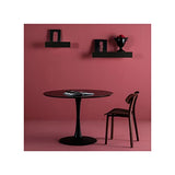 Tousmesmeubles Table de Repas Ronde Noire Pied Central - Still : Noir - L 110 x l 110 x H 75 - Neuf