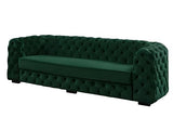 Canapé 3 Places Chesterfield Stanley - Velours Vert Sapin