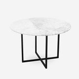 Table à manger ronde en marbre – Blanc – 120 cm