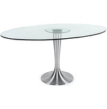 Alterego - Table à dîner design 'KRYSTAL' ovale en verre - 160x108 cm