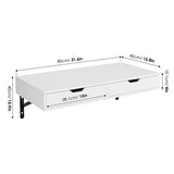 FOREHILL Bureau Mural Table Murale Étagère Suspendue avec 2 Tiroirs 2 Supports pour Chambre Salon Cuisine Couloir Blanc 80x40x40 cm