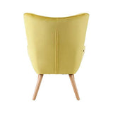 ZONS YPOS Fauteuil en Velours et Pieds en Bois 69x76xH98cm Jaune