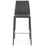 PEGANE Tabouret de Bar en Similicuir Gris - 49 x 53 x 115 cm - Usage Professionnel