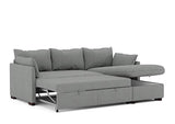 BUDWING Orlando Canapé Convertible d'angle Lit Chaise Longue Coffre Réversible Droite et Gauche Gris
