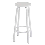 WOLTU 2 X Tabourets de Bar Bistro Tabouret Assise Rond en MDF et métal,Blanc BH237ws-2