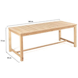 IDMarket - Salon de Jardin UVITA en Bois Table de Jardin 180 CM + 2 bancs