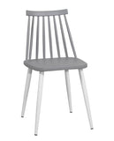 KAYELLES Lot de 2 chaises de Cuisine bistrot à barreaux BAO (Gris Blanc)